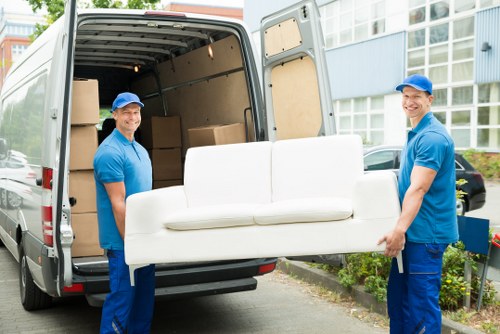 House movers helping a family relocate in Cheam