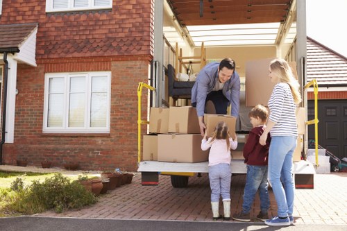 Securely loaded moving van with safety-focused transport practices