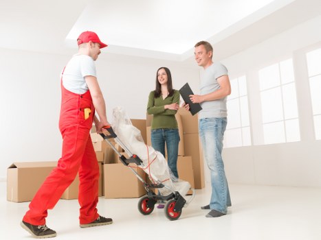 Local removals team loading belongings for a Cheam property move