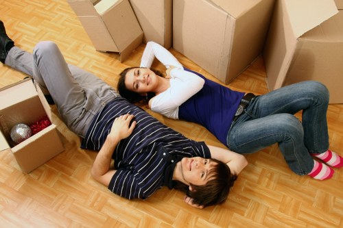 Household furniture being loaded for a Cheam move